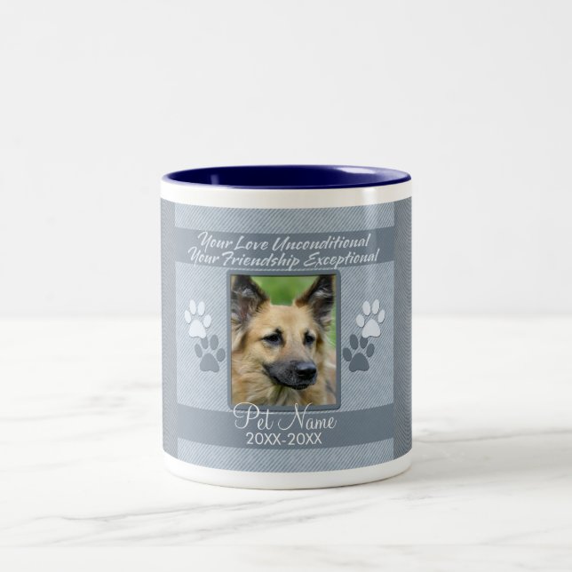 Your Love Unconditional Pet Sympathy Custom Two-Tone Coffee Mug (Center)
