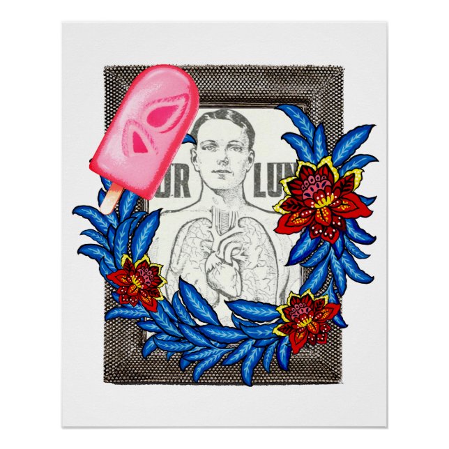 Your Lungs Medical Illustration, Berry Popsicle Poster (Front)