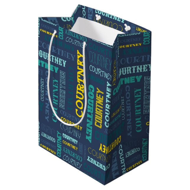 Your (Medium Length) Name is All Over This Medium Gift Bag (Back Angled)