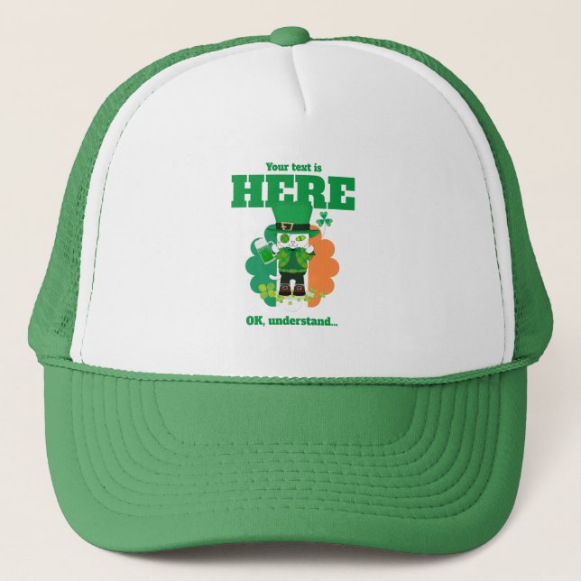 Your Meowgical Leprechaun Trucker Hat (Front)