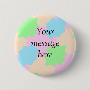 Your message here add text name boho colourful rus 6 cm round badge