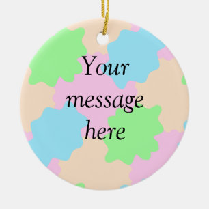 Your message here add text name boho colourful rus ceramic tree decoration