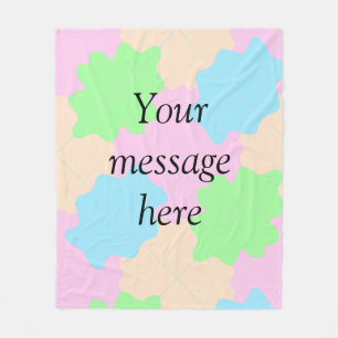 Your message here add text name boho colourful rus fleece blanket