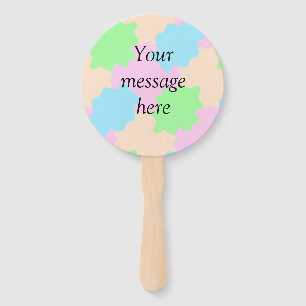 Your message here add text name boho colourful rus hand fan