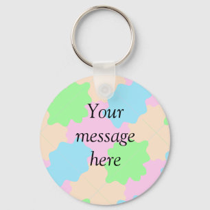 Your message here add text name boho colourful rus key ring