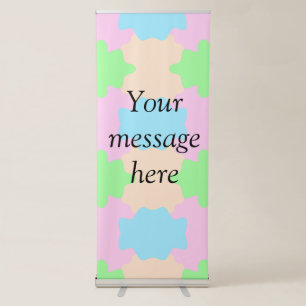 Your message here add text name boho colourful rus retractable banner