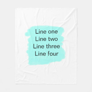 Your message here add text name monogram green  fleece blanket