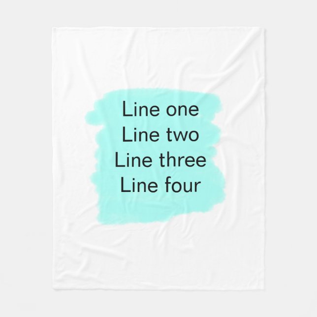 Your message here add text name monogram green  fleece blanket (Front)