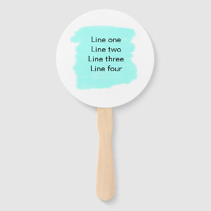 Your message here add text name monogram green  hand fan
