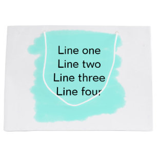 Your message here add text name monogram green large gift bag