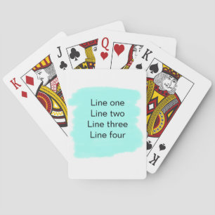 Your message here add text name monogram green playing cards