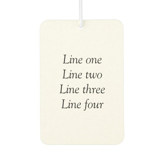 Your message here add text name monogram image quo car air freshener (Front)