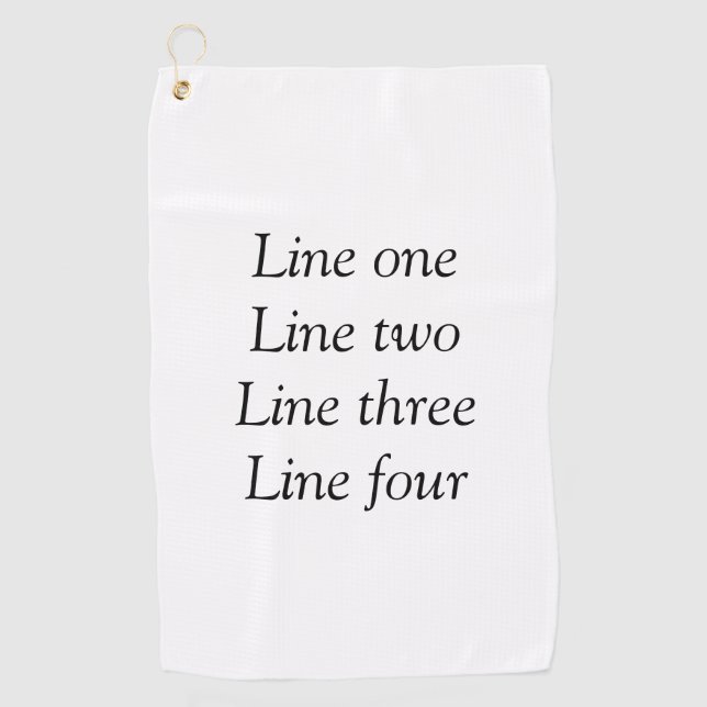 Your message here add text name monogram image quo golf towel (Front)