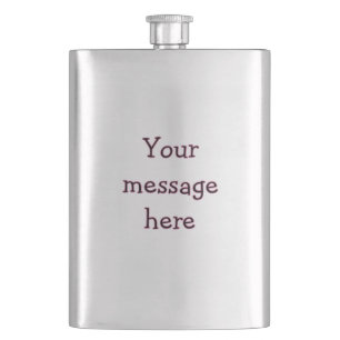 Your message here add text name monogram image quo hip flask