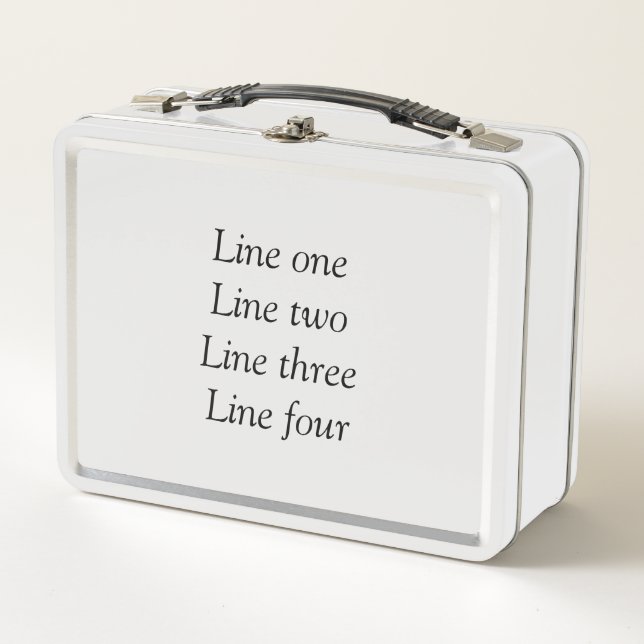 Your message here add text name monogram image quo metal lunch box (Front)