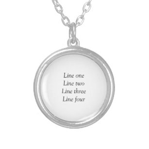 Your message here add text name monogram image quo silver plated necklace