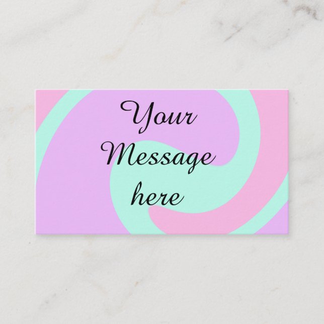 Your message here add text name monogram pink past business card (Front)