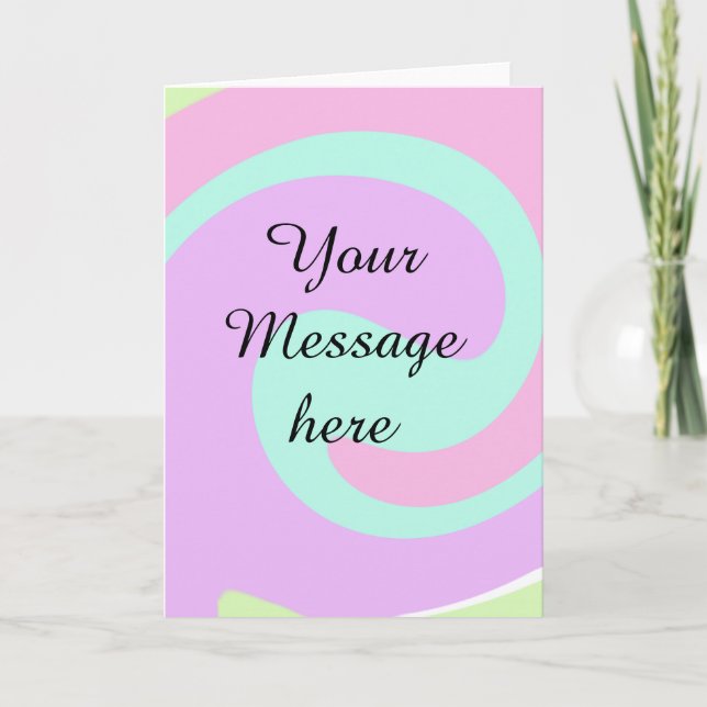 Your message here add text name monogram pink past card (Front)