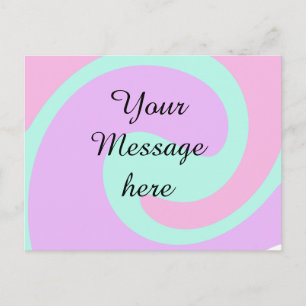 Your message here add text name monogram pink past holiday postcard