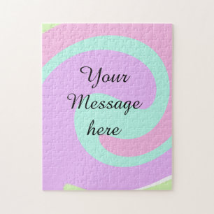 Your message here add text name monogram pink past jigsaw puzzle