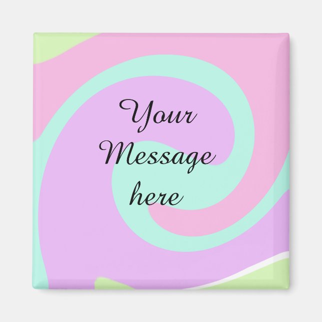 Your message here add text name monogram pink past magnet (Front)