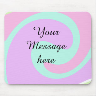 Your message here add text name monogram pink past mouse mat