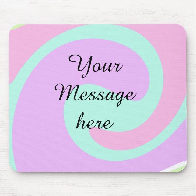 Your message here add text name monogram pink past mouse mat (Front)