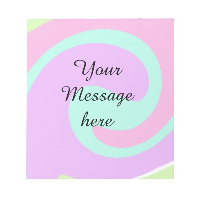 Your message here add text name monogram pink past notepad (Front)