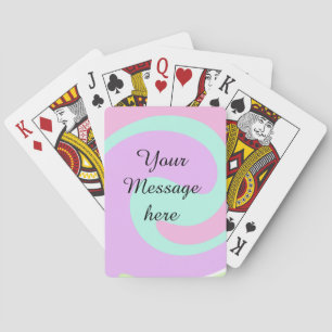Your message here add text name monogram pink past playing cards