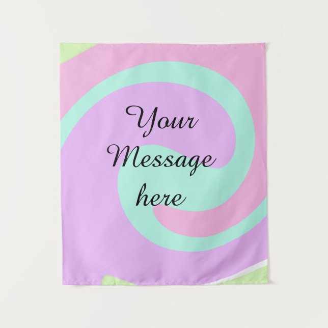 Your message here add text name monogram pink past tapestry (Front)
