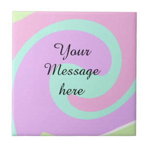 Your message here add text name monogram pink past tile