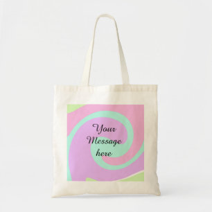 Your message here add text name monogram pink past tote bag