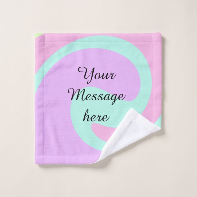 Your message here add text name monogram pink past wash cloth (Wash Cloth)