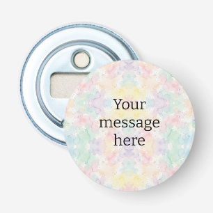 Your message here colourful rainbow pastel monogra bottle opener