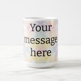Your message here colourful rainbow pastel monogra coffee mug