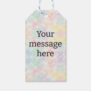 Your message here colourful rainbow pastel monogra gift tags