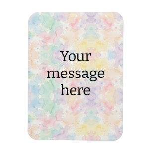 Your message here colourful rainbow pastel monogra magnet