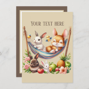Your message here cute baby animals  card