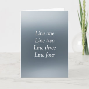 Your message here gray blue metallic background te card