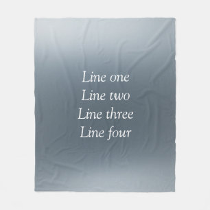 Your message here gray blue metallic background te fleece blanket