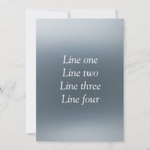 Your message here gray blue metallic background te invitation