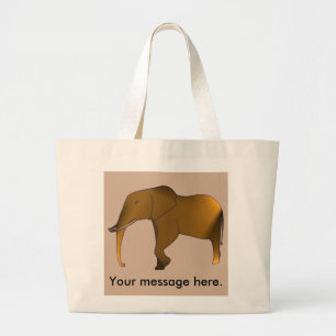 Your Message Modern Elephant Tote Bags
