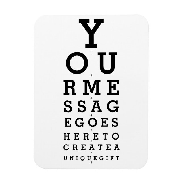 Your Message Optician Chart Fun Magnet (Vertical)
