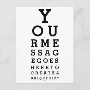 Your Message Optician Chart Postcard