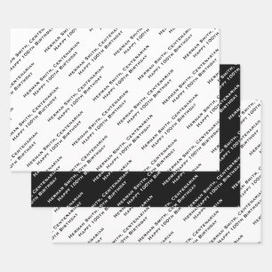 Your Message Pattern All-over Print - Black/White Wrapping Paper Sheet