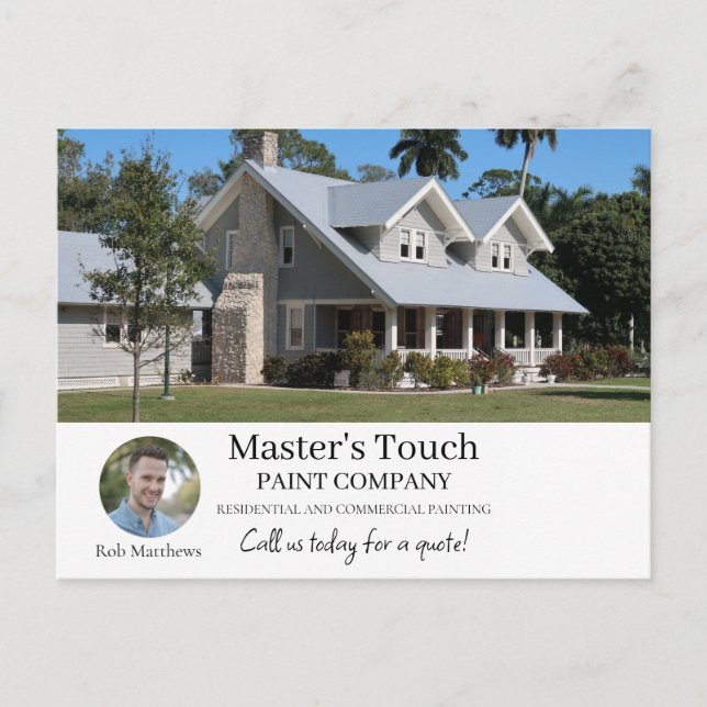 Your Message Photo New Customer Business  Announce Announcement Postcard (Front)