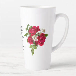 Your Message: Red Rose Bouquet Photo Valentine Latte Mug
