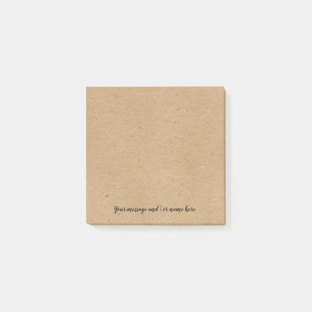 Your Message Rustic Kraft Paper Style Post-it Notes (Front)