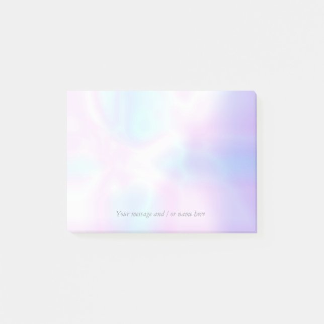Your Message Simple Modern Iridescent Post-it Notes (Front)