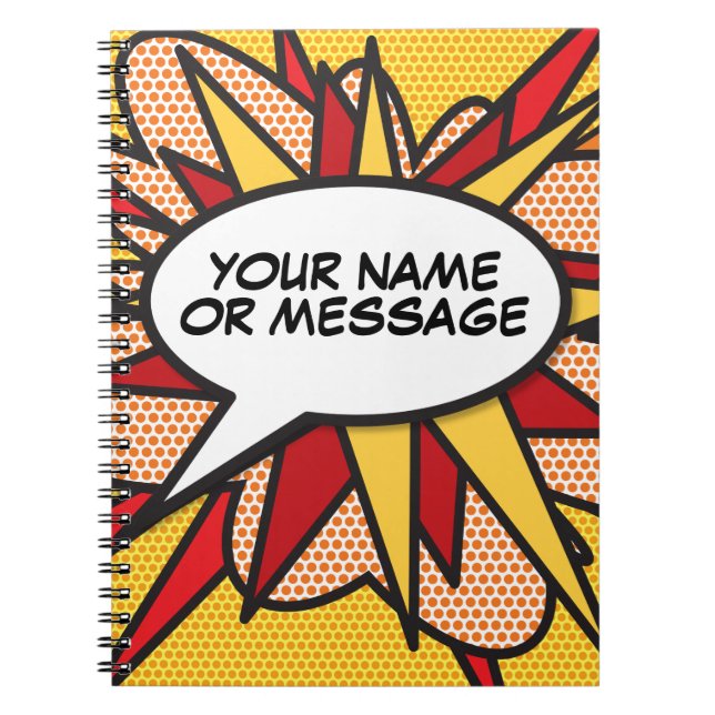 Your Message Speech Bubble Fun Retro Comic Book (Front)